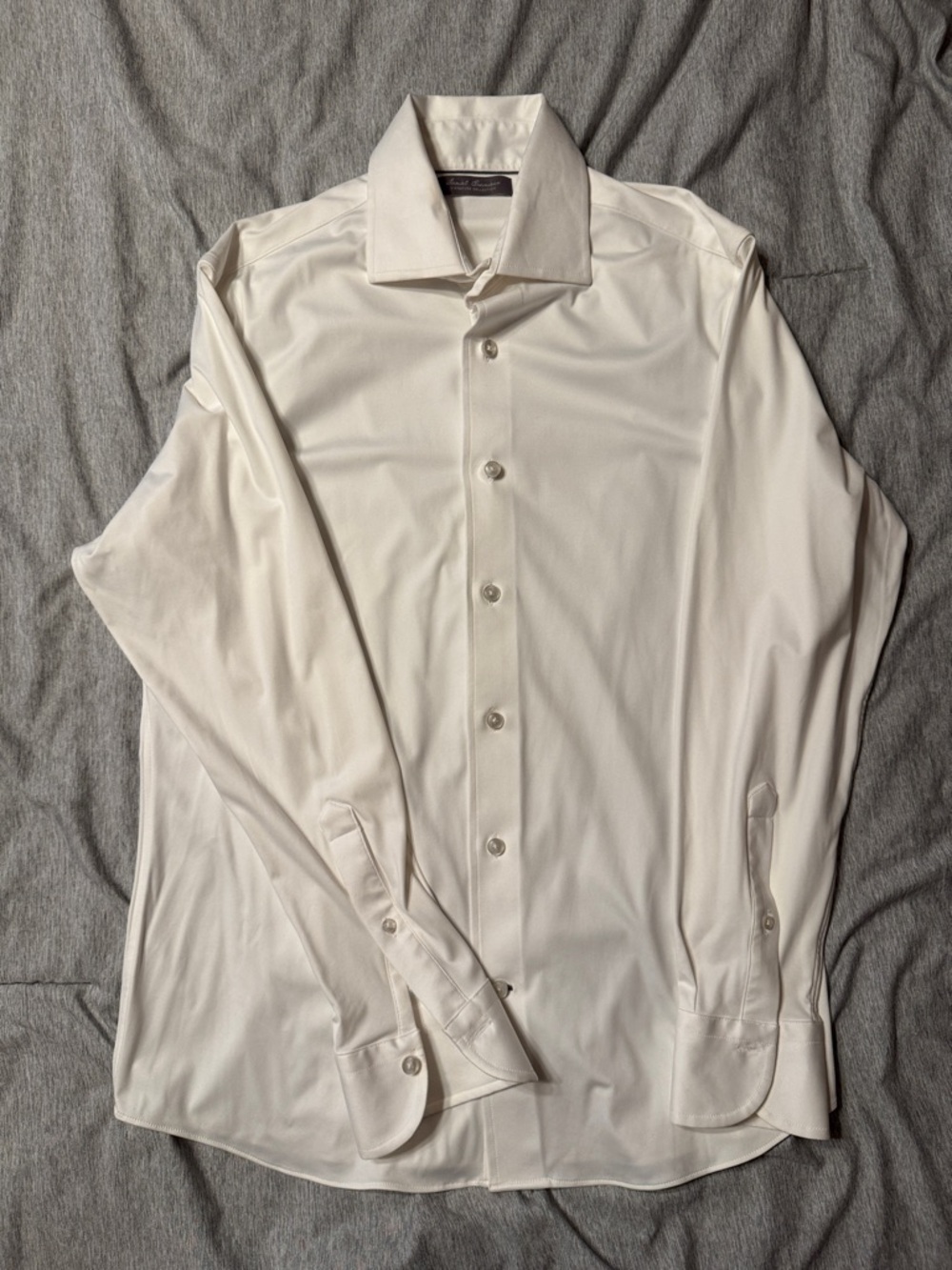 Daniel Cremieux Men's Cream Dress Shirt - Spread Collar